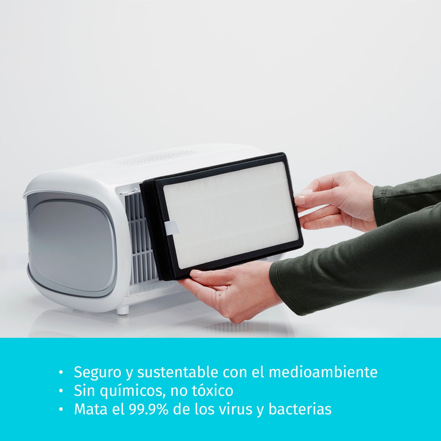 Purificador de Aire de Sobremesa con Filtro HEPA para Piezas Pequeñas