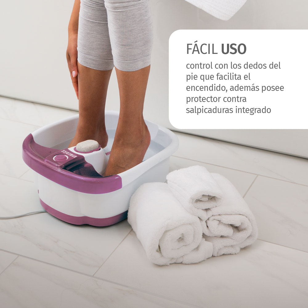 Spa para Pies con 2 Tiras de Burbujas y Piedra Pomez