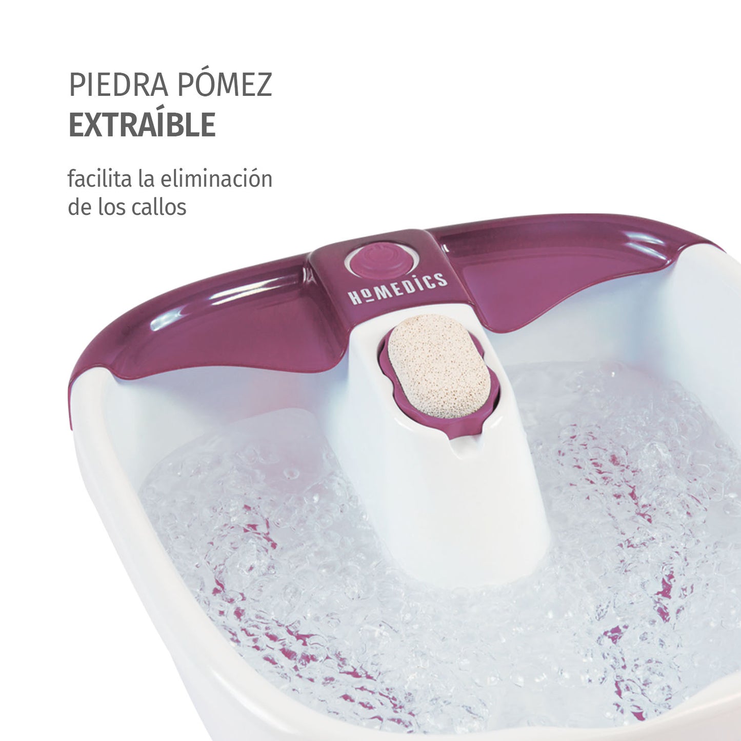 Spa para Pies con 2 Tiras de Burbujas y Piedra Pomez