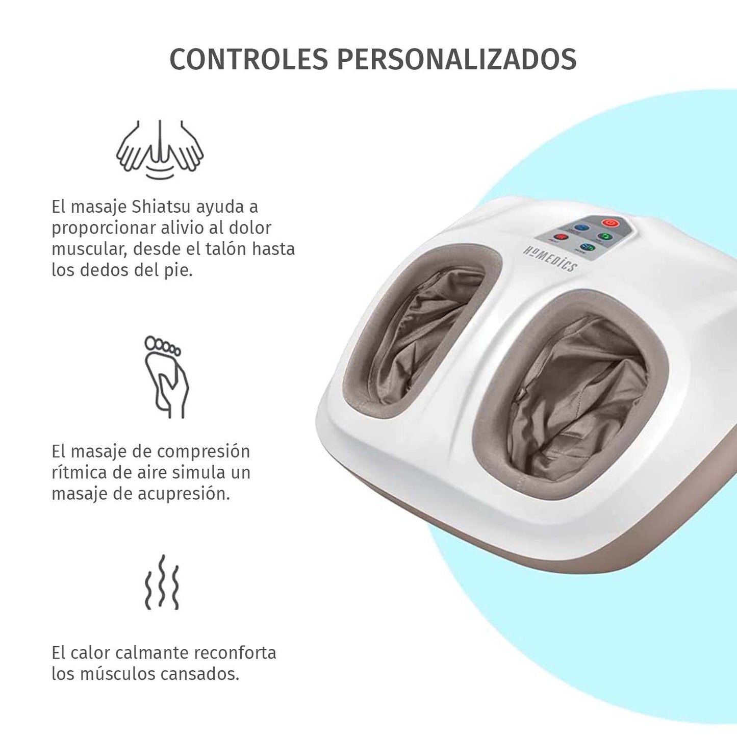 Simulador de Acupresión y Masajeador Shiatsu para Pies con Calor