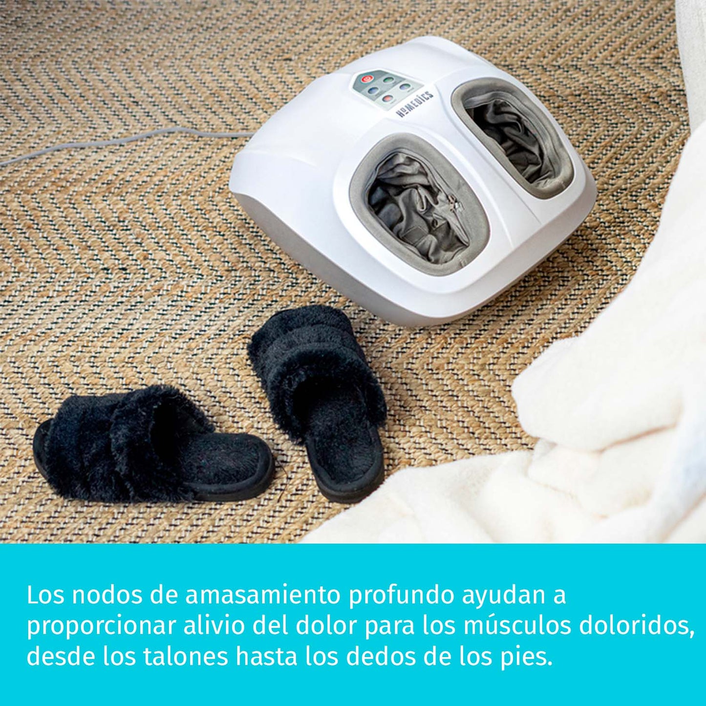 Simulador de Acupresión y Masajeador Shiatsu para Pies con Calor
