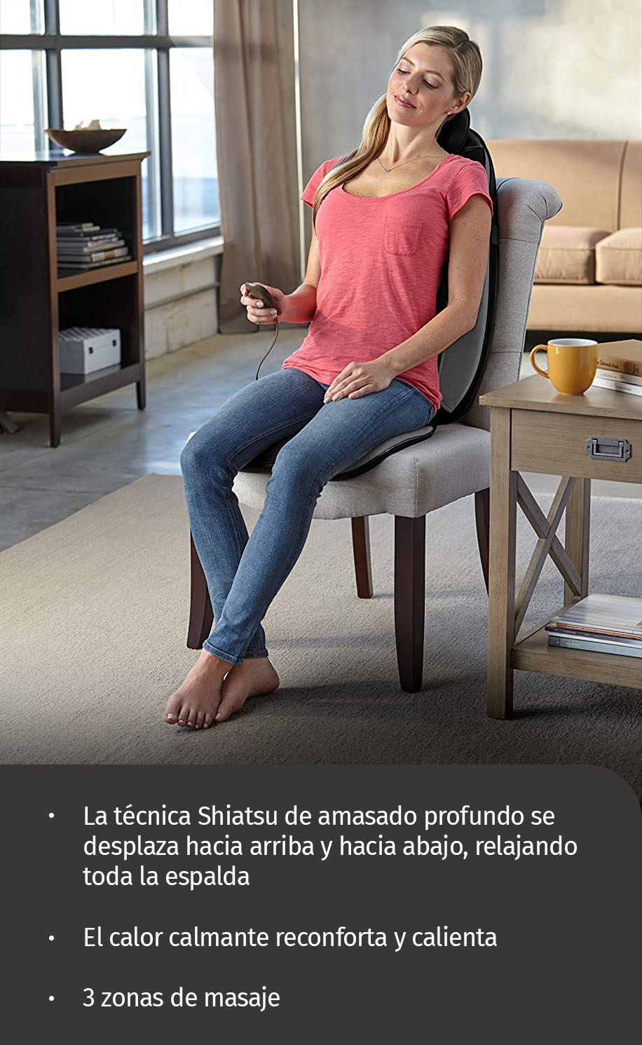 Asiento Masajeador Shiatsu Espalda Completa con Calor y Vibración