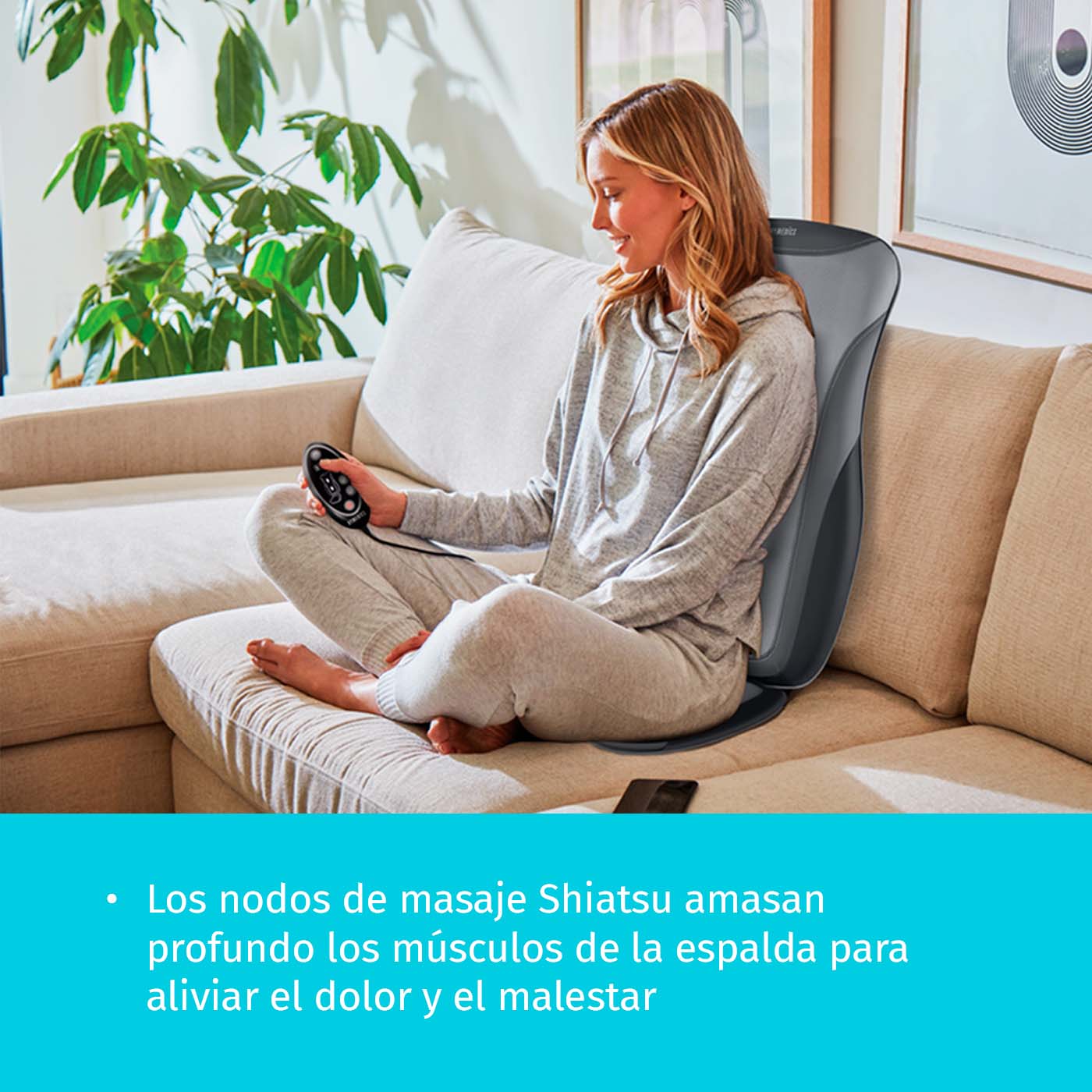 Asiento Masajeador Shiatsu Espalda Completa con Calor e Inalámbrico